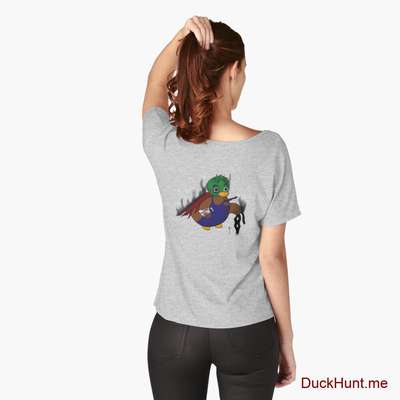 Dead Boss Duck (smoky) Heather Grey Relaxed Fit T-Shirt (Back printed) image