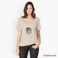 Ghost Duck (foggy) Creme Relaxed Fit T-Shirt (Front printed)