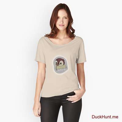 Ghost Duck (foggy) Creme Relaxed Fit T-Shirt (Front printed) image