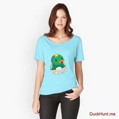 Baby duck Turquoise Relaxed Fit T-Shirt (Front printed) image