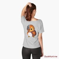 Mechanical Duck Heather Grey Relaxed Fit T-Shirt (Back printed)