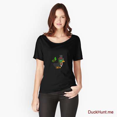 Golden Duck Black Relaxed Fit T-Shirt (Front printed) image