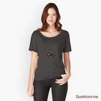 Dead DuckHunt Boss (smokeless) Charcoal Heather Relaxed Fit T-Shirt (Front printed)