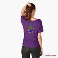Alive Boss Duck Purple Relaxed Fit T-Shirt (Back printed)