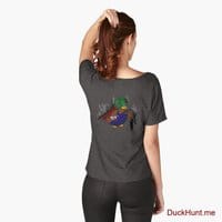 Dead Boss Duck (smoky) Charcoal Heather Relaxed Fit T-Shirt (Back printed)