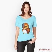 Mechanical Duck Turquoise Relaxed Fit T-Shirt (Front printed)