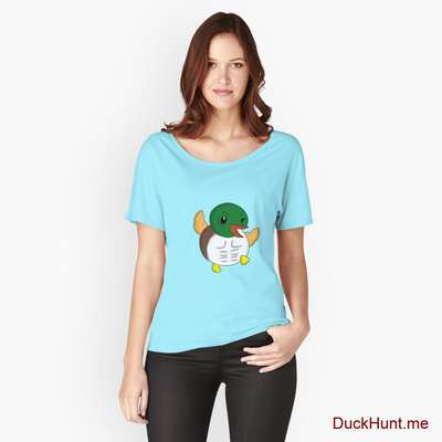 Super duck Turquoise Relaxed Fit T-Shirt (Front printed) image