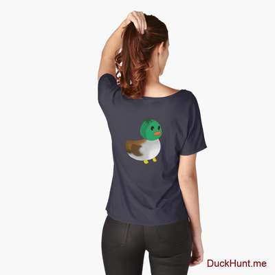 Normal Duck Navy Relaxed Fit T-Shirt (Back printed) image