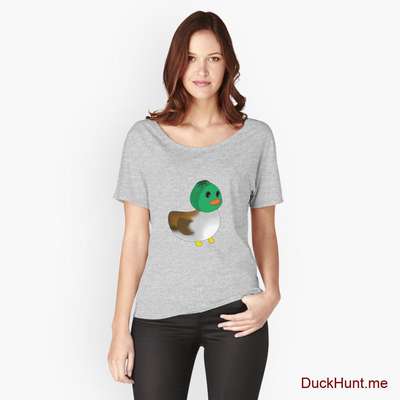 Normal Duck Heather Grey Relaxed Fit T-Shirt (Front printed) image