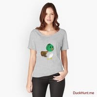 Normal Duck Heather Grey Relaxed Fit T-Shirt (Front printed)