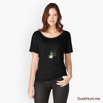Prof Duck Black Relaxed Fit T-Shirt (Front printed) image