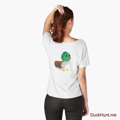 Normal Duck White Relaxed Fit T-Shirt (Back printed) image