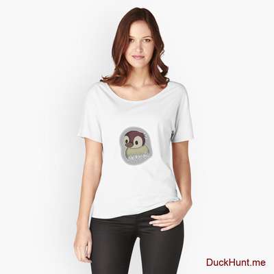 Ghost Duck (foggy) White Relaxed Fit T-Shirt (Front printed) image