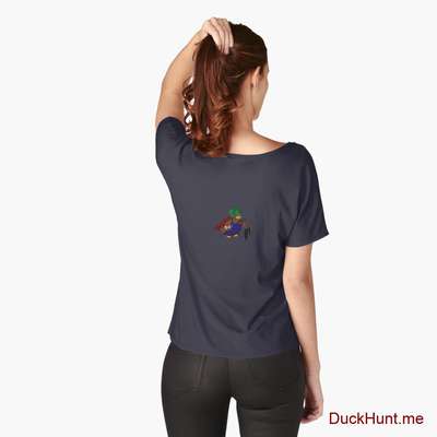 Dead DuckHunt Boss (smokeless) Navy Relaxed Fit T-Shirt (Back printed) image