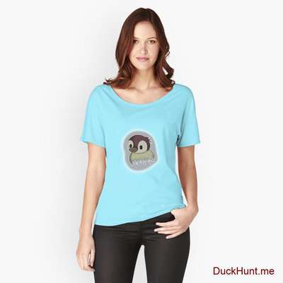 Ghost Duck (foggy) Turquoise Relaxed Fit T-Shirt (Front printed) image