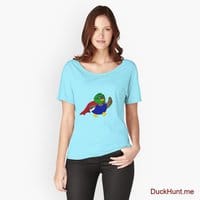 Alive Boss Duck Turquoise Relaxed Fit T-Shirt (Front printed)