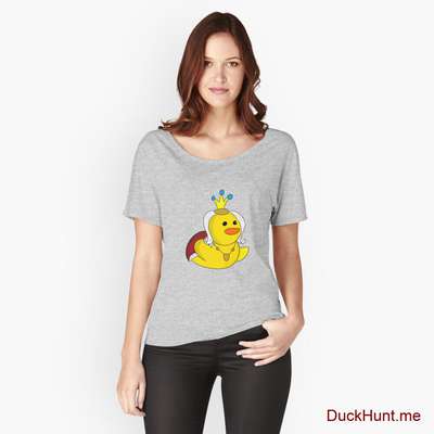 Royal Duck Heather Grey Relaxed Fit T-Shirt (Front printed) image