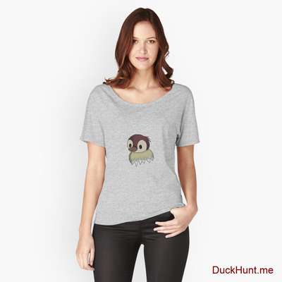 Ghost Duck (fogless) Heather Grey Relaxed Fit T-Shirt (Front printed) image