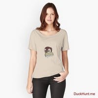 Ghost Duck (fogless) Creme Relaxed Fit T-Shirt (Front printed)