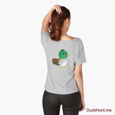 Normal Duck Heather Grey Relaxed Fit T-Shirt (Back printed) image
