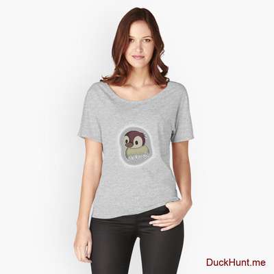 Ghost Duck (foggy) Heather Grey Relaxed Fit T-Shirt (Front printed) image