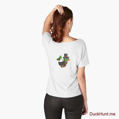 Golden Duck White Relaxed Fit T-Shirt (Back printed) image