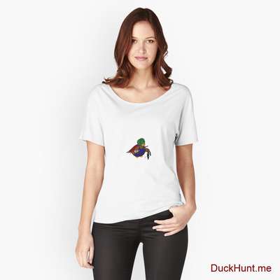 Dead DuckHunt Boss (smokeless) White Relaxed Fit T-Shirt (Front printed) image