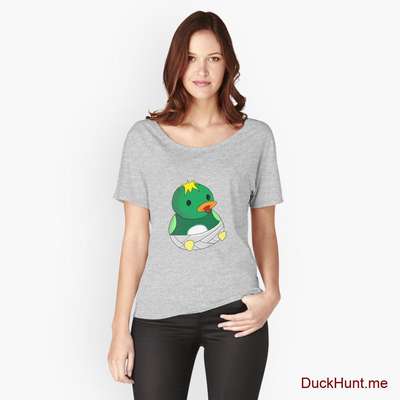 Baby duck Heather Grey Relaxed Fit T-Shirt (Front printed) image