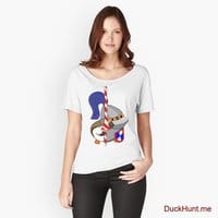Armored Duck White Relaxed Fit T-Shirt (Front printed)