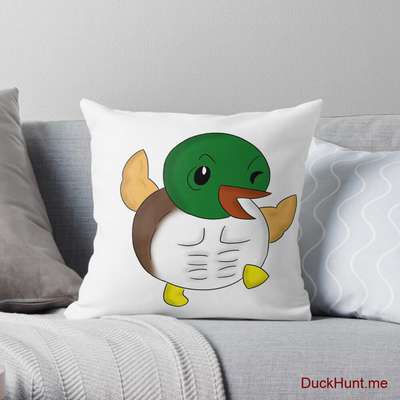 Super duck Throw Pillow image