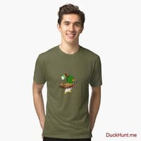Kamikaze Duck Green Tri-blend T-Shirt (Front printed)