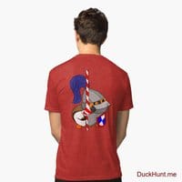 Armored Duck Red Tri-blend T-Shirt (Back printed)