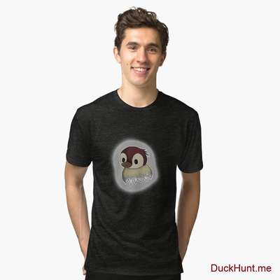 Ghost Duck (foggy) Black Tri-blend T-Shirt (Front printed) image