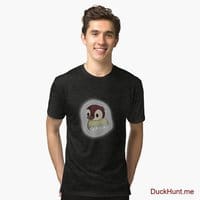 Ghost Duck (foggy) Black Tri-blend T-Shirt (Front printed)