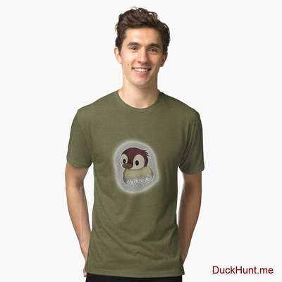 Ghost Duck (foggy) Green Tri-blend T-Shirt (Front printed) image
