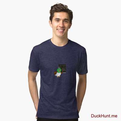 Prof Duck Navy Tri-blend T-Shirt (Front printed) image