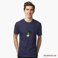 Prof Duck Navy Tri-blend T-Shirt (Front printed)