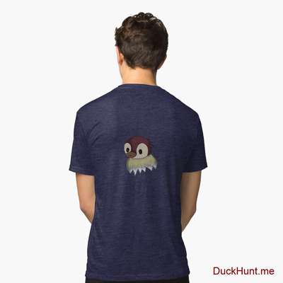 Ghost Duck (fogless) Navy Tri-blend T-Shirt (Back printed) image