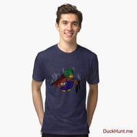 Dead Boss Duck (smoky) Navy Tri-blend T-Shirt (Front printed)