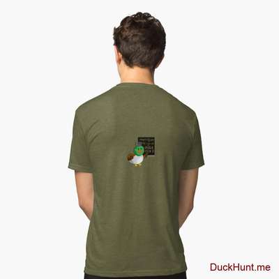 Prof Duck Green Tri-blend T-Shirt (Back printed) image