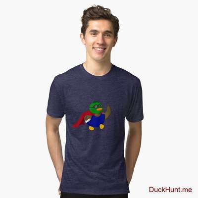 Alive Boss Duck Navy Tri-blend T-Shirt (Front printed) image
