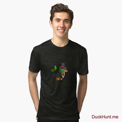 Golden Duck Black Tri-blend T-Shirt (Front printed) image