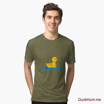 Plastic Duck Green Tri-blend T-Shirt (Front printed) image