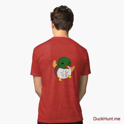 Super duck Red Tri-blend T-Shirt (Back printed) image