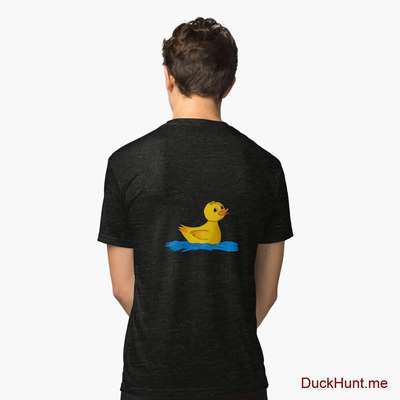 Plastic Duck Black Tri-blend T-Shirt (Back printed) image