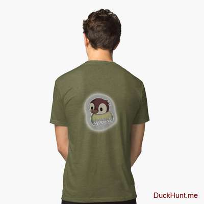 Ghost Duck (foggy) Green Tri-blend T-Shirt (Back printed) image