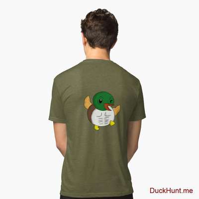 Super duck Green Tri-blend T-Shirt (Back printed) image