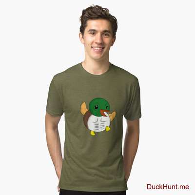 Super duck Green Tri-blend T-Shirt (Front printed) image