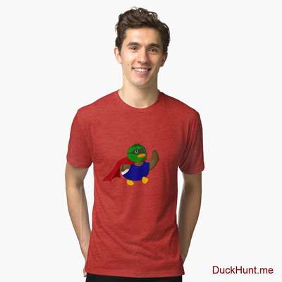 Alive Boss Duck Red Tri-blend T-Shirt (Front printed) image