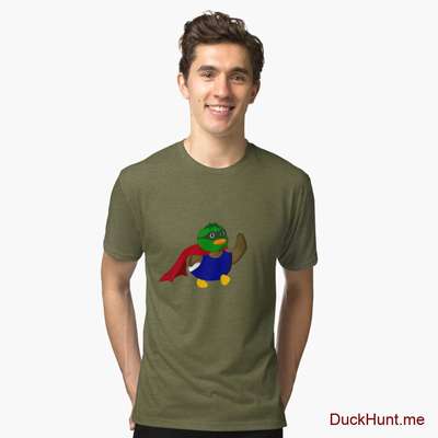 Alive Boss Duck Green Tri-blend T-Shirt (Front printed) image